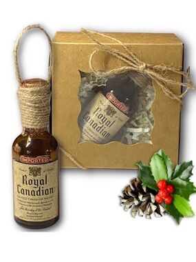 Royal Canadian Blended Canadian Whisky Artisan Vintage Glass Bottle Ornament